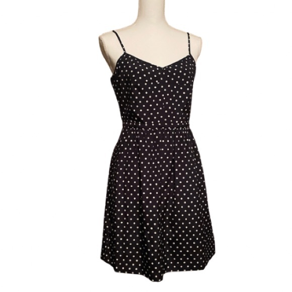 J. Crew Dresses & Skirts - J. Crew Black & White Polka Dot Fit & Flare A-Line Dress with POCKETS! (6)